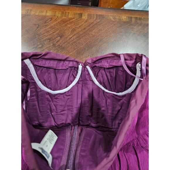 J. Crew Silk Chiffon Marbella Plum Magenta Dress  Bridesmaid Cocktail MSP $250 - Picture 5 of 8